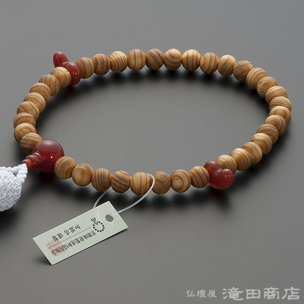 楽天市場】神道用 数珠 女性用 桧(ひのき) 瑪瑙(メノウ)仕立 2天勾玉