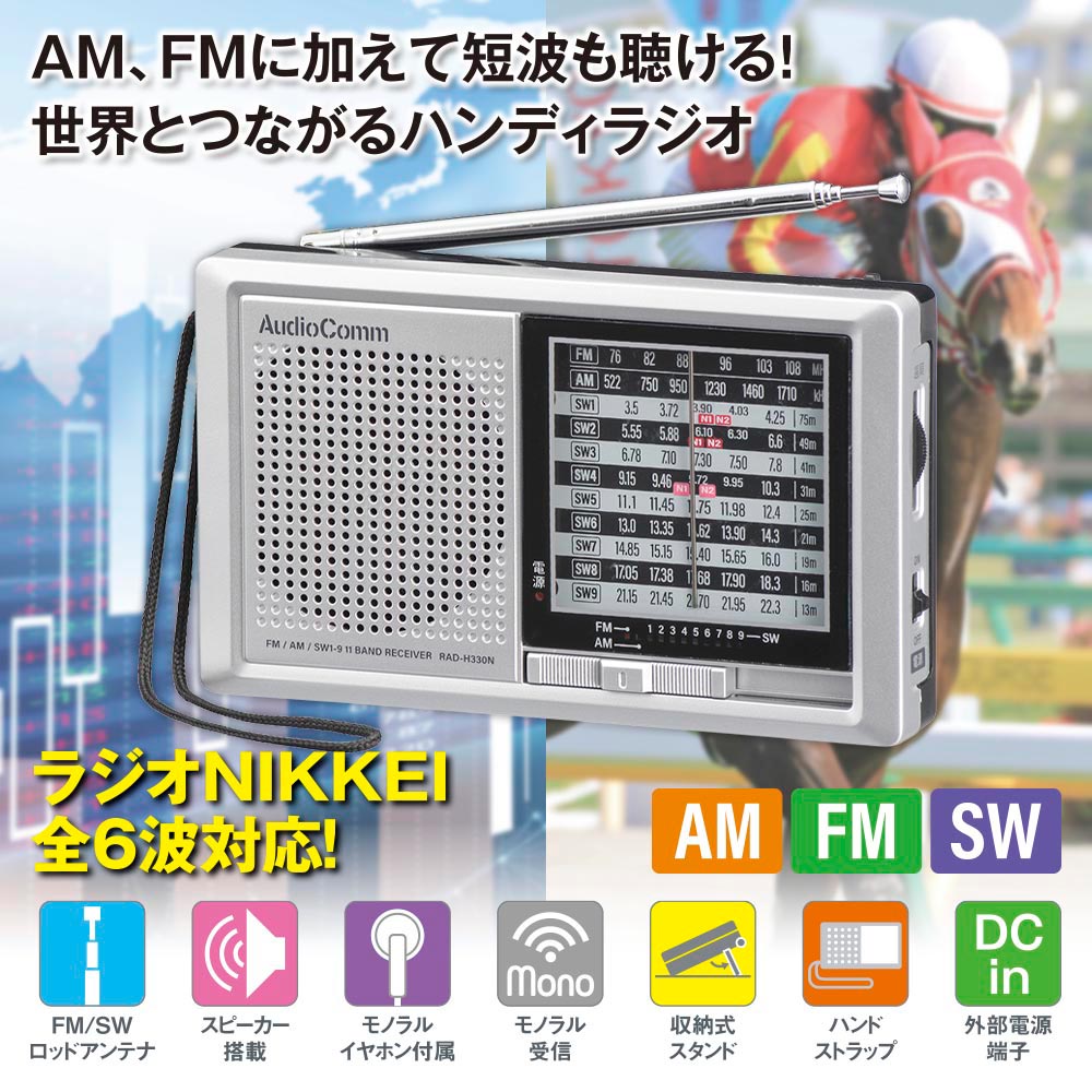 楽天市場】ラジオ 短波 ポータブル AM/FM/SW1-9 ワイドFM対応 FM/SW
