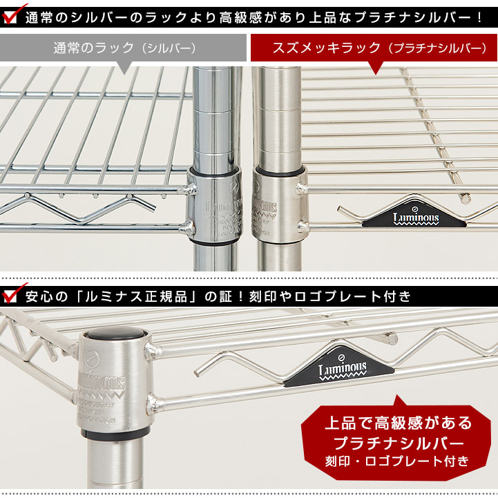 楽天市場】ルミナス プレミアム ラック スチールラック 幅75 奥行45 4