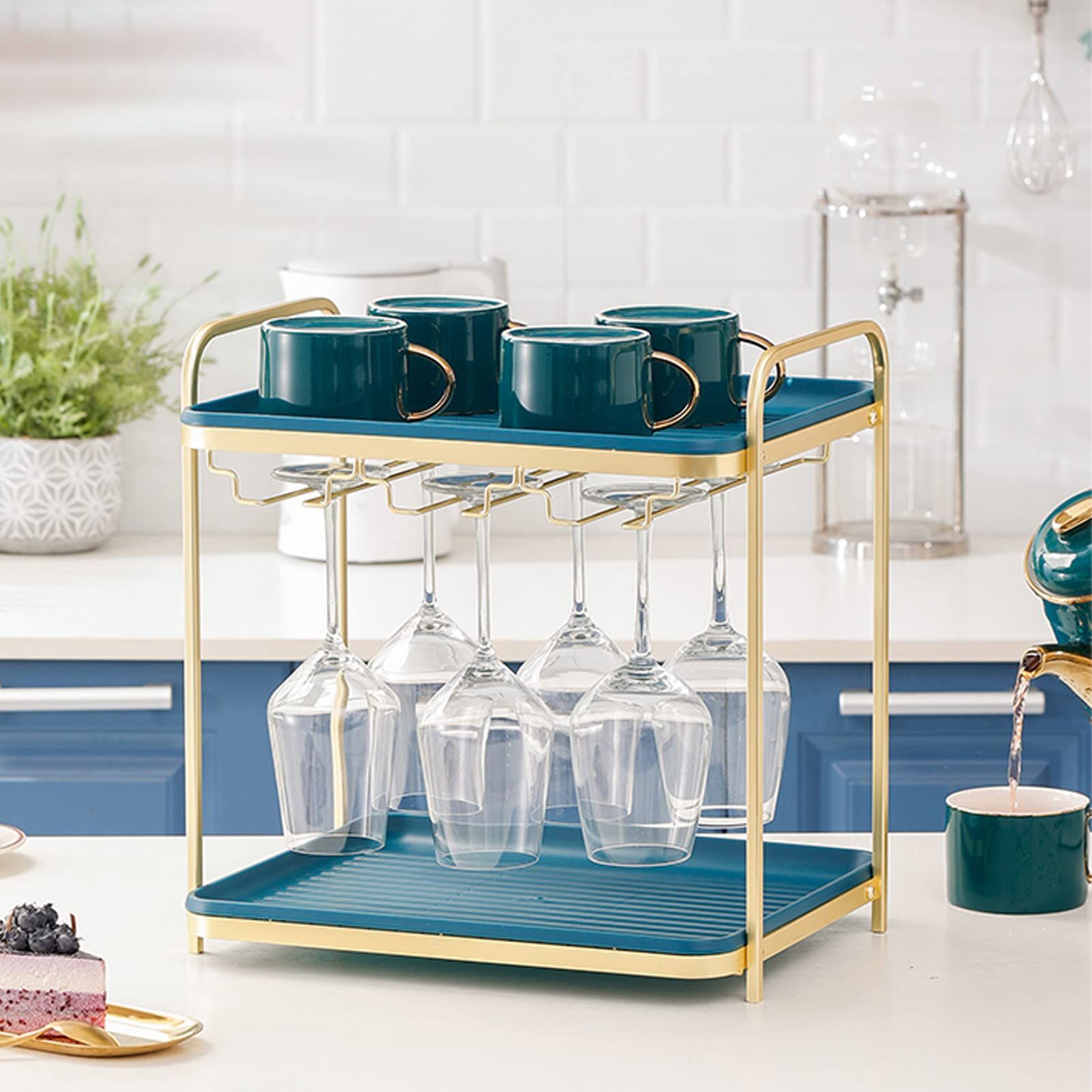 楽天市場】ワイングラススタンド 卓上 吊り下げグラスホルダー 9個掛用