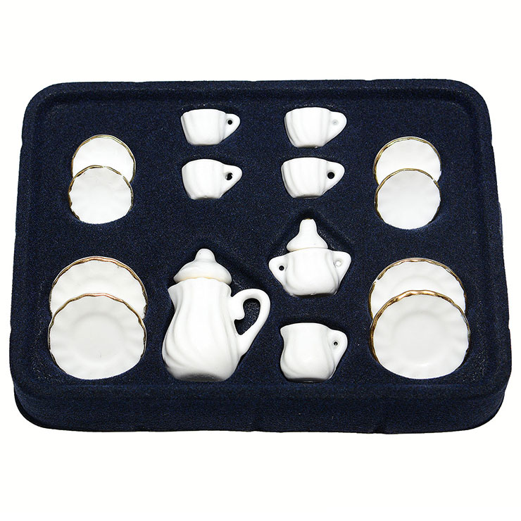 楽天市場】【メール便対応】ミニチュア ティーセット -04 置物 食器