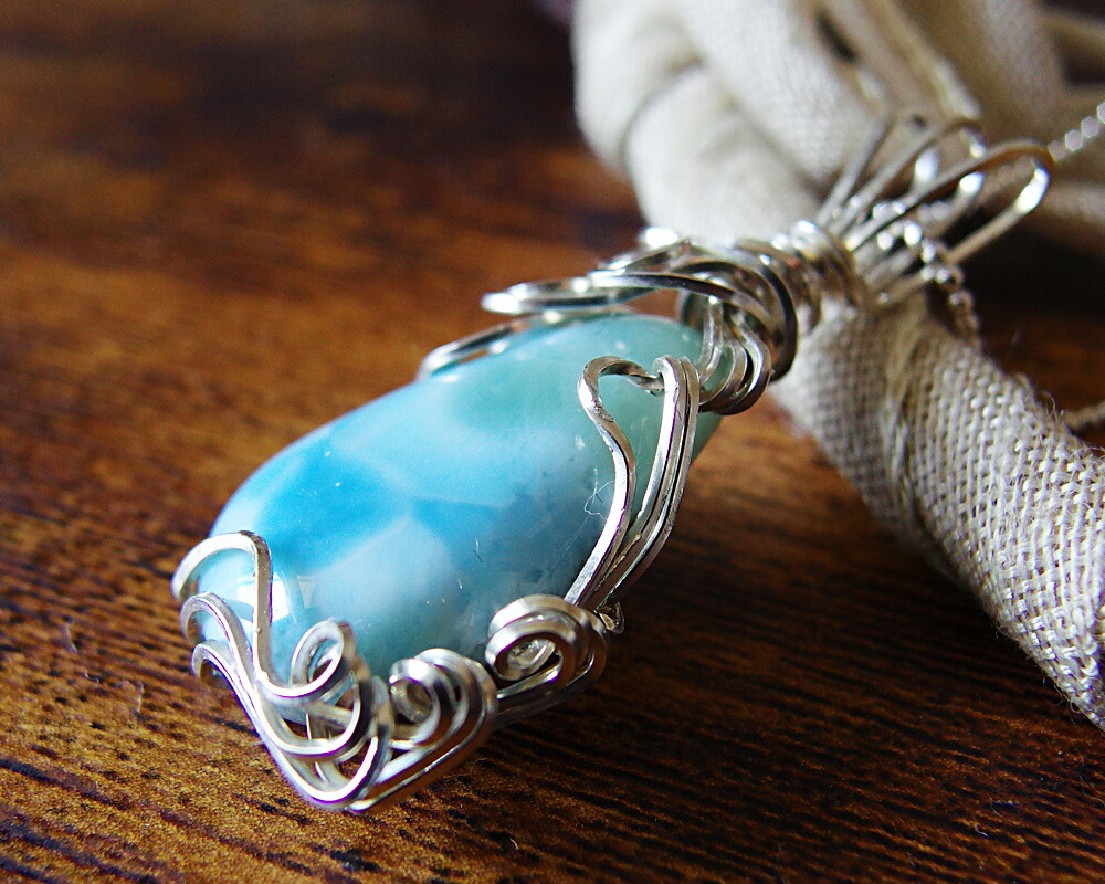 楽天市場】一点物 ラリマー ペンダント トップ Silver925 アート