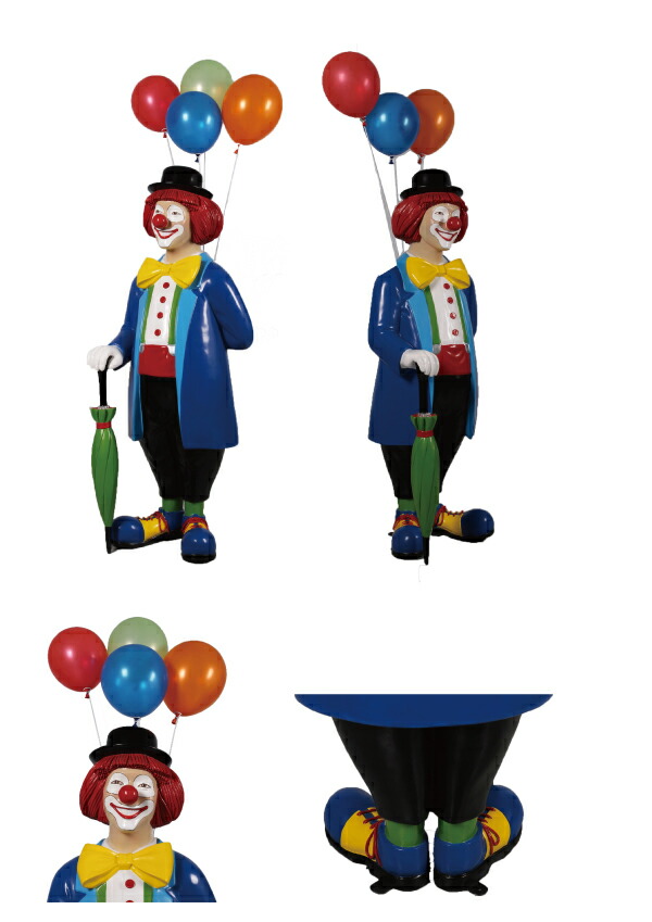 楽天市場】FRPオブジェ ピエロと風船と傘置物 ぴえろ サーカス