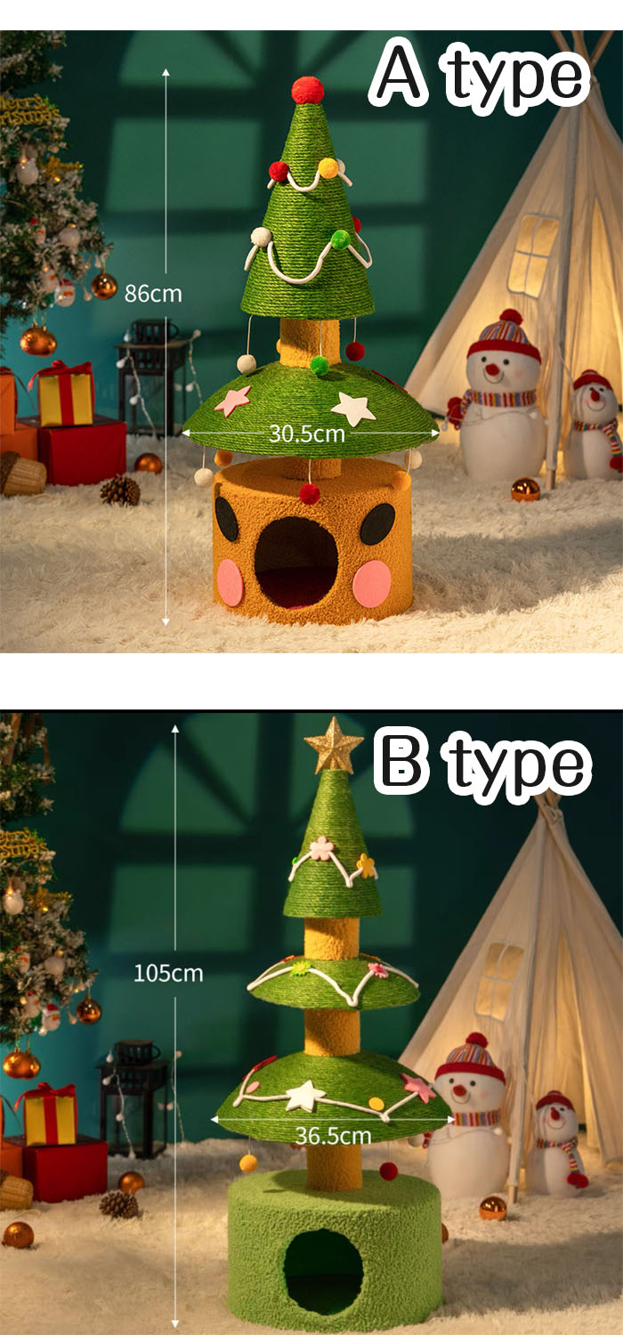 楽天市場】キャットタワー クリスマスツリー型 爪研ぎ 猫ハウス つめ