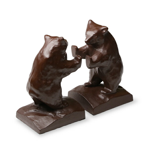 楽天市場】アイアンストッパー クマ ペア ブックエンド 本立て ドア