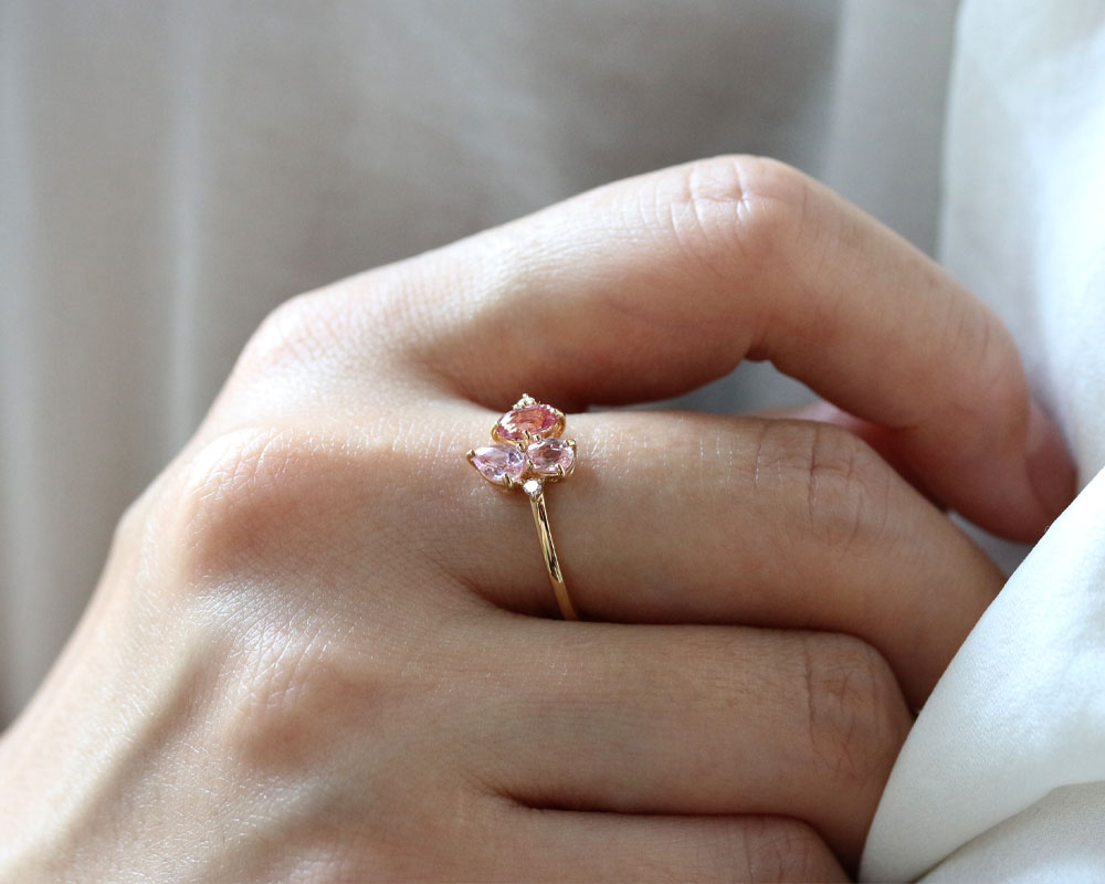 楽天市場】K18 天然ピンクサファイア リング 11号 イエローゴールド