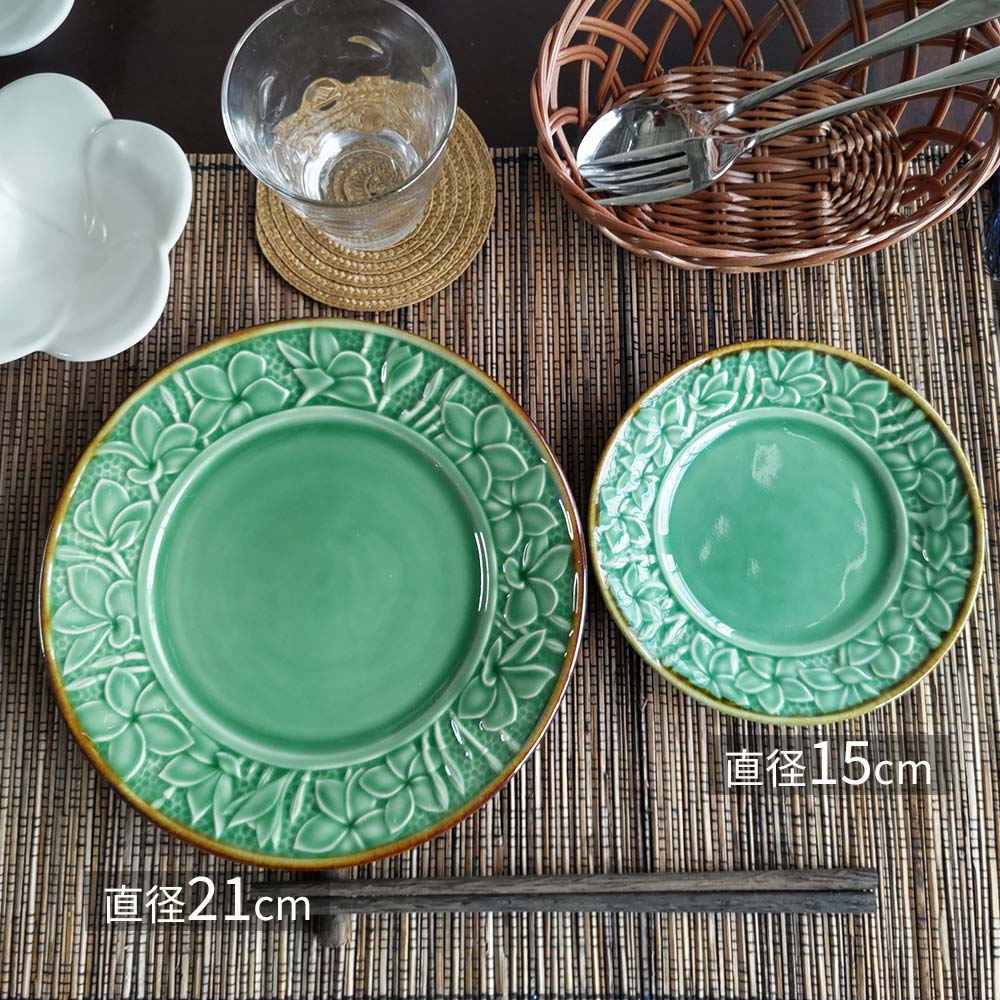 楽天市場】【ポイントUP アジアン バリ】 ジェンガラケラミック 丸皿 2