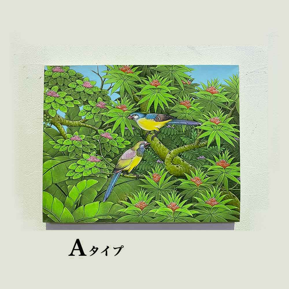楽天市場】バリ絵画 鳥の絵 鳥 2羽 3柄 W50×H40cm 花鳥風月 絵画