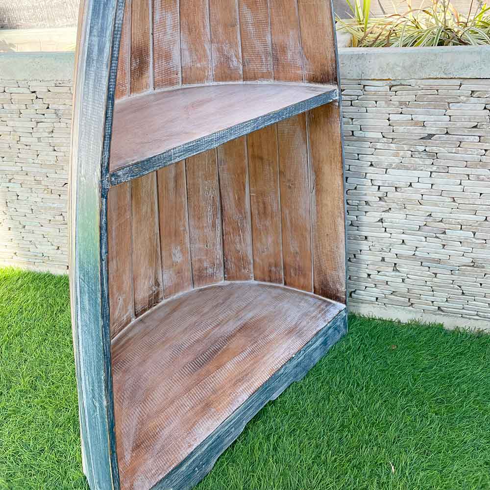 楽天市場】ボートラック 船型 棚 2段 H100cm 木製 ラック 2色 青 白