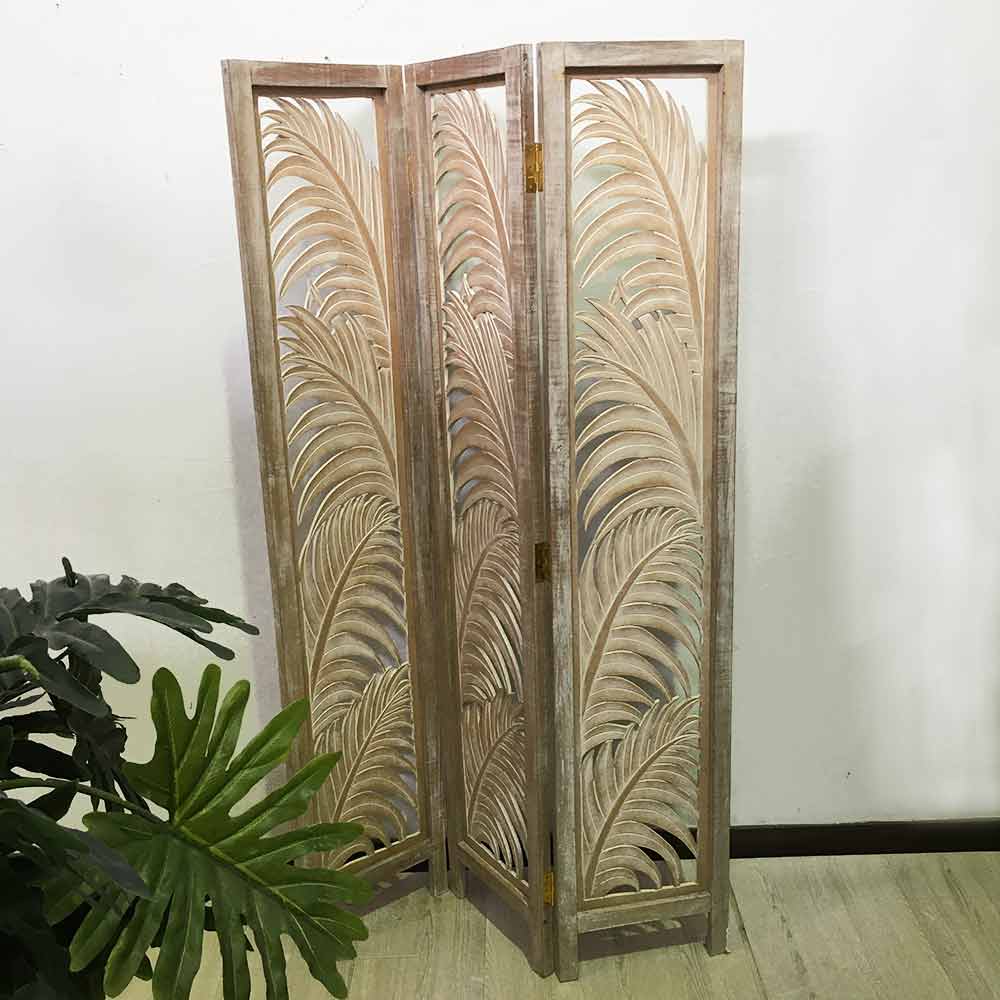 楽天市場】パーテーション 衝立 3連 パームリーフ柄 ホワイト H170cm