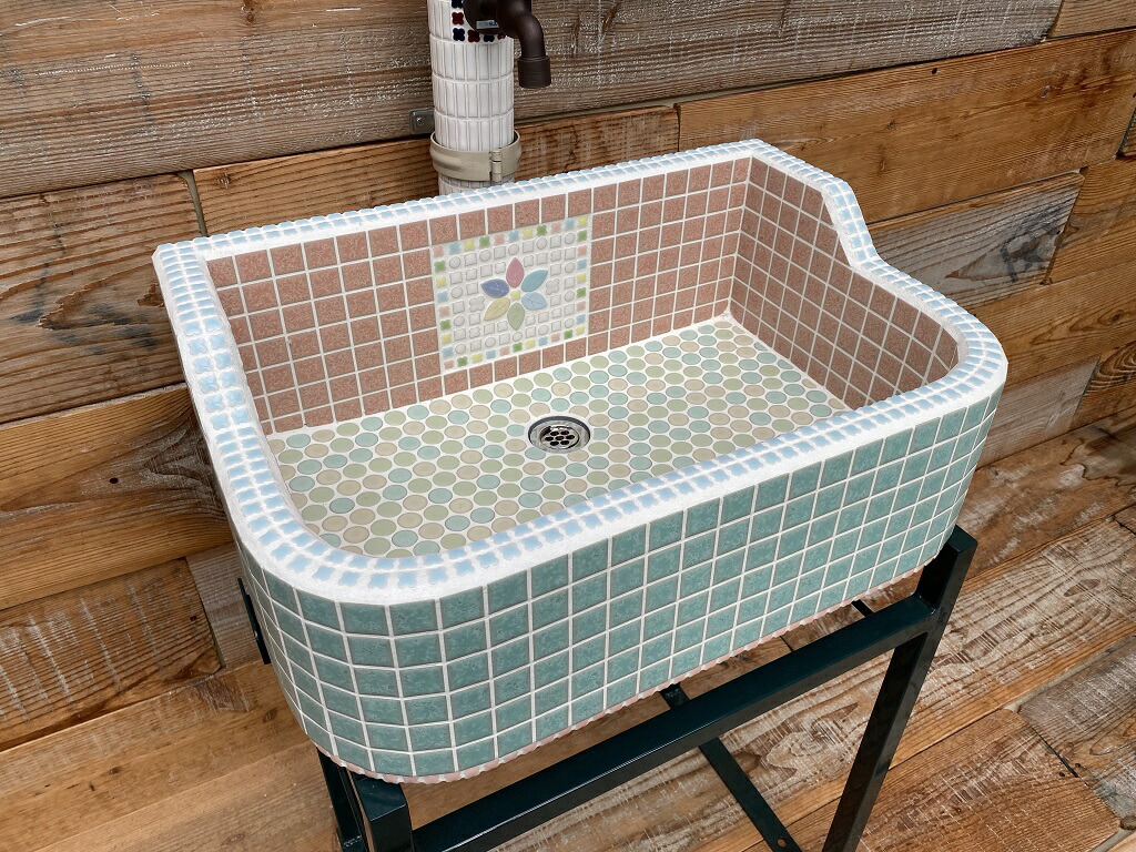 楽天市場】ガーデンシンク タイルシンク タイル流し台 昭和レトロ