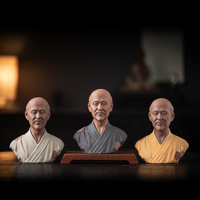 楽天市場】仏像 弘一法師 半身像 紫砂陶器 陶器製 焼き物 美術工芸品