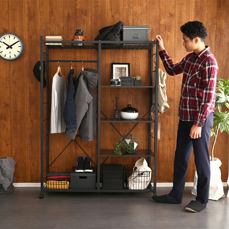 楽天市場】商品名 LCS-HR 幅119cm ハンガーラック【2台セット】カラー