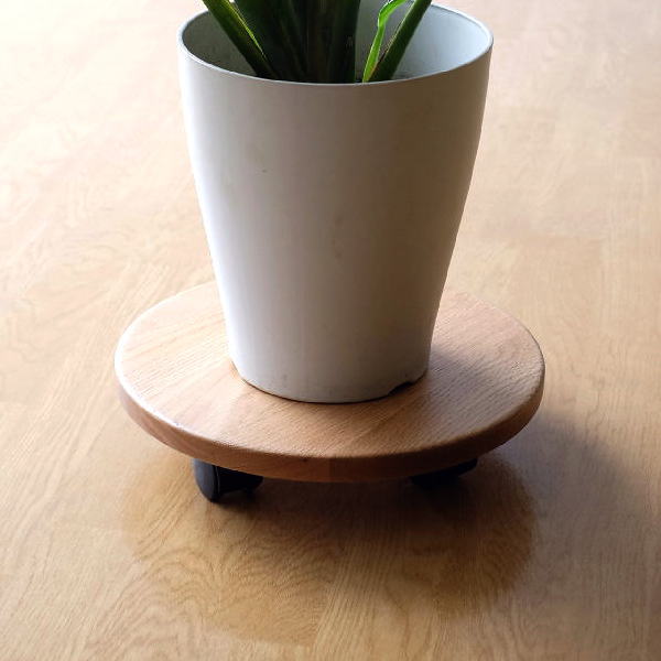 楽天市場】花台 木製 キャスター付き 室内 オーク 無垢 プランター