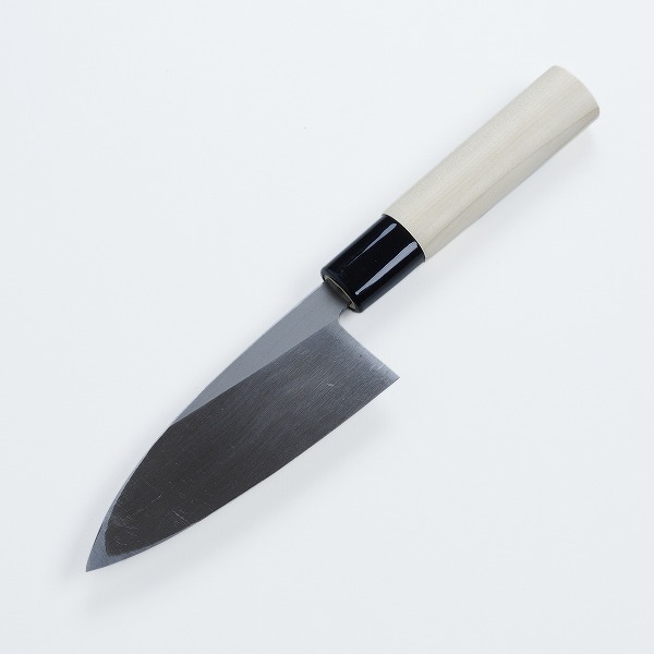 楽天市場】美貴久 小出刃包丁 片刃 120mm 白紙2号 鋼付 槌目仕上げ