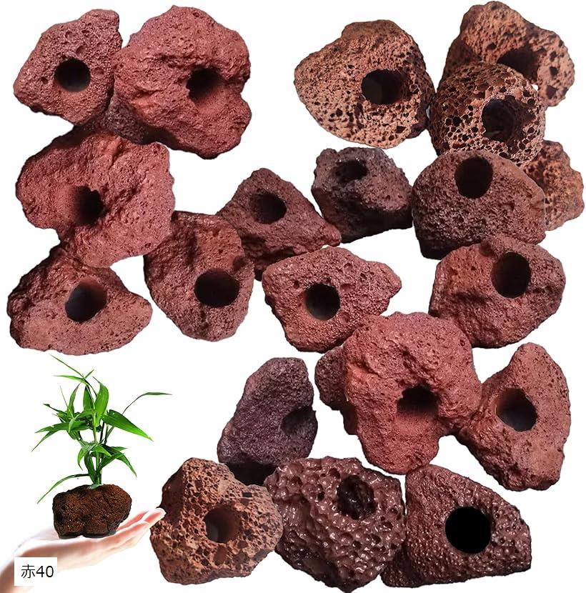 楽天市場】溶岩石 水槽 アクアリウム 小粒 小さい 赤 メダカ 黒 水草