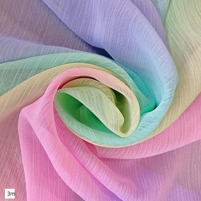 楽天市場】レインボー シフォン 生地 流水紋 幅1.45m 薄手 手芸