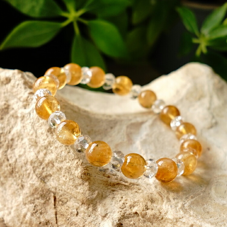 楽天市場】シトリン 水晶 ブレスレット パワーストーン 天然石 【金運