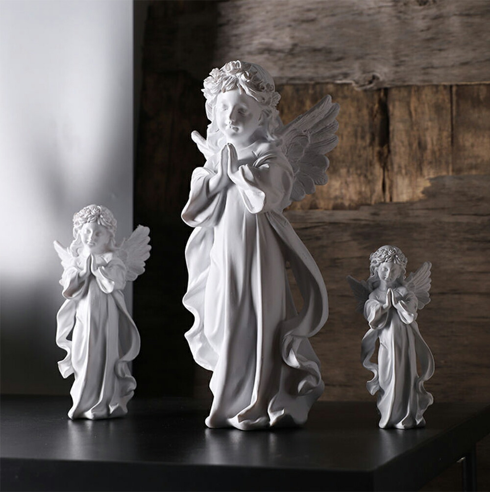 楽天市場】2点以上送無 Angle エンジェル 天使像 ホワイト 白 オブジェ