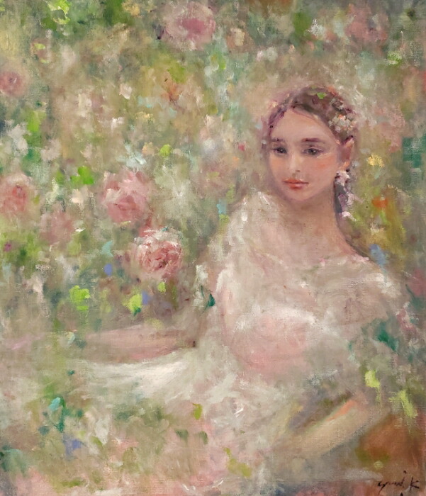 楽天市場】絵画 「抱擁」 油彩画 油絵 原画 人物画 F10 女神 薔薇