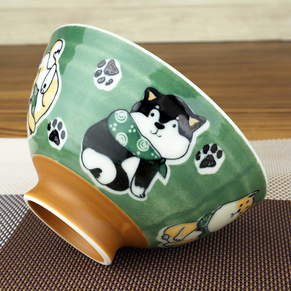 楽天市場】茶碗 柴犬 犬好き 飯碗 飯器/ ふろしき豆柴中平茶碗（緑
