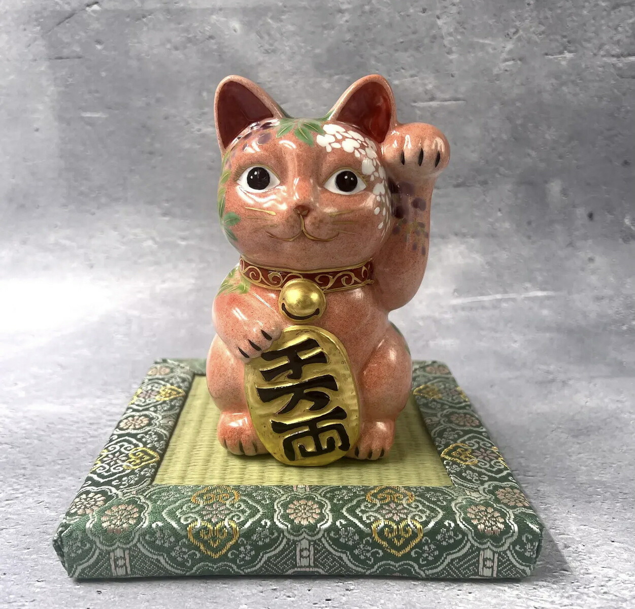 楽天市場】京焼 清水焼 陶あん -招き猫-ピンク地 藤 左手 千万両 : 京