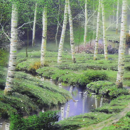 楽天市場】絵画 油絵 白樺林 （早瀬遼） 送料無料 【肉筆】【油絵