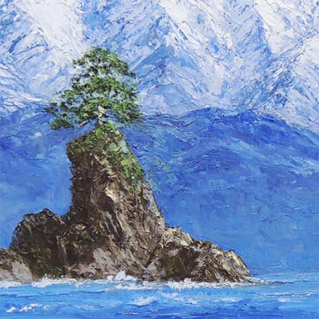 楽天市場】絵画 油絵 雨晴海岸 （小川久雄） 送料無料 【海・山