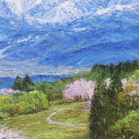 楽天市場】絵画 油絵 立山連峰眺望 （小川久雄） 送料無料 【海・山