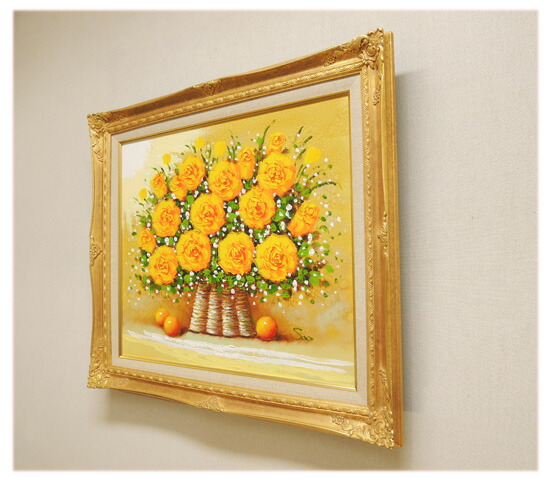 楽天市場】絵画 油絵 黄色いばら （SOO） 送料無料 【肉筆】【油絵