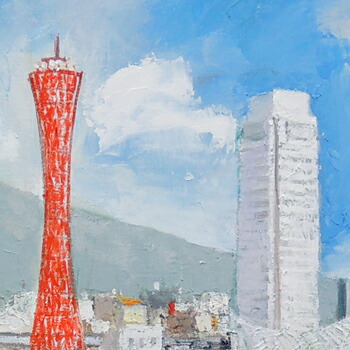 楽天市場】絵画 油絵 モザイクよりポートタワー・オークラ（神戸