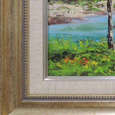 楽天市場】絵画 油絵 清流梓川 （西村拡人） 送料無料 【海・山