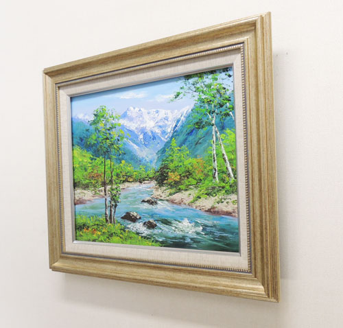 楽天市場】絵画 油絵 清流梓川 （西村拡人） 送料無料 【海・山