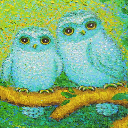 楽天市場】絵画 油絵 福ふくろう （佐野千恵子） 送料無料 【肉筆