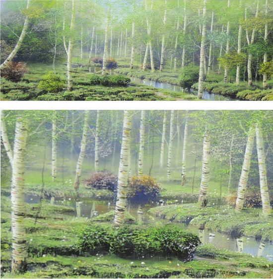 楽天市場】絵画 油絵 白樺林 （早瀬遼） 送料無料 【肉筆】【油絵