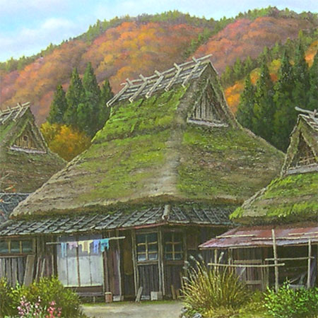 楽天市場】絵画 油絵 深秋の山里 京都美山 F30号 （猿渡一根） 送料