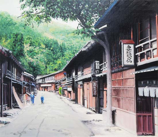 楽天市場】絵画 油絵 妻籠宿 F20号 （澤井進） 送料無料 【肉筆