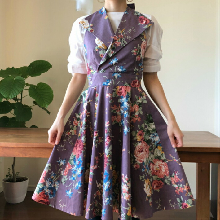 楽天市場】エプロン 高級 ブランド 花柄 首掛け ワンピース 綿