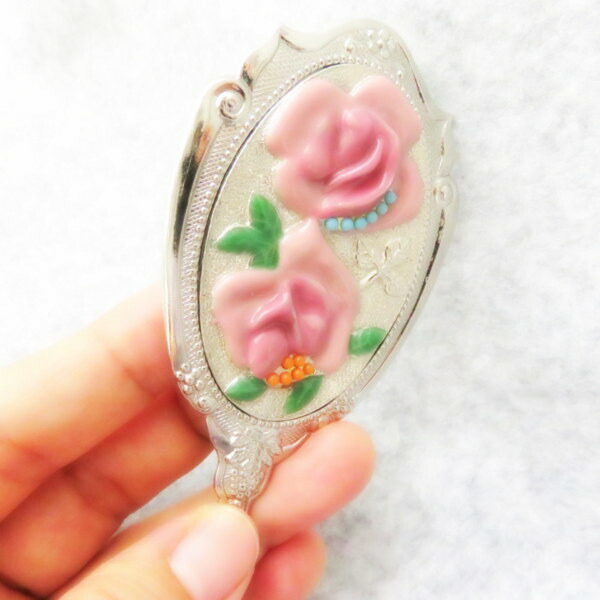 楽天市場】送料無料☆宝物みたい☆ミニ手鏡 ミラー アンティークローズ