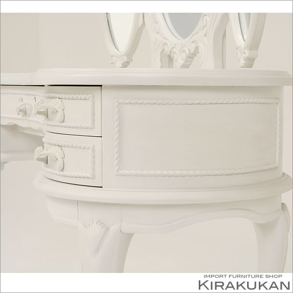 楽天市場】HAMPTON ハンプトン 3面ドレッサー 三面鏡 白家具 組立式