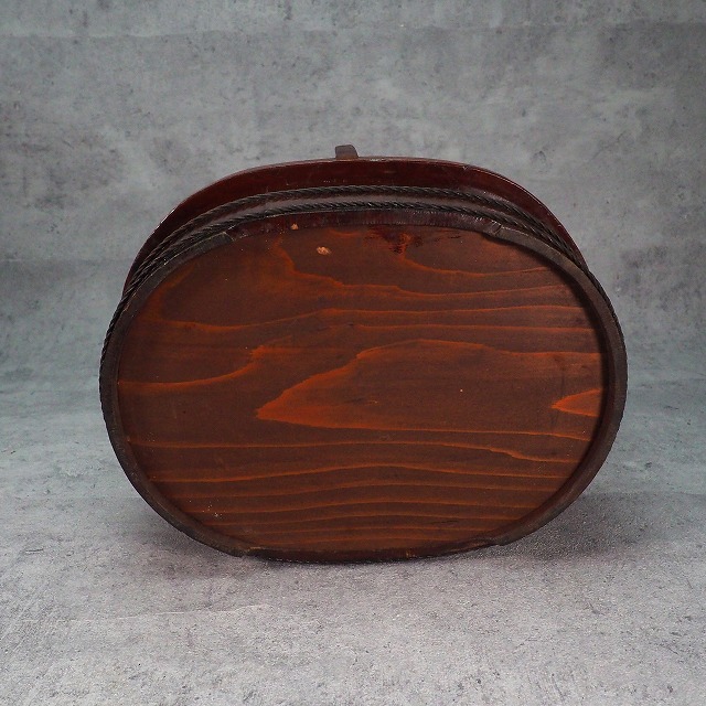 楽天市場】木製 岡持ち 手持ち付桶 小判型 0017伝統的工芸品 収納箱 古