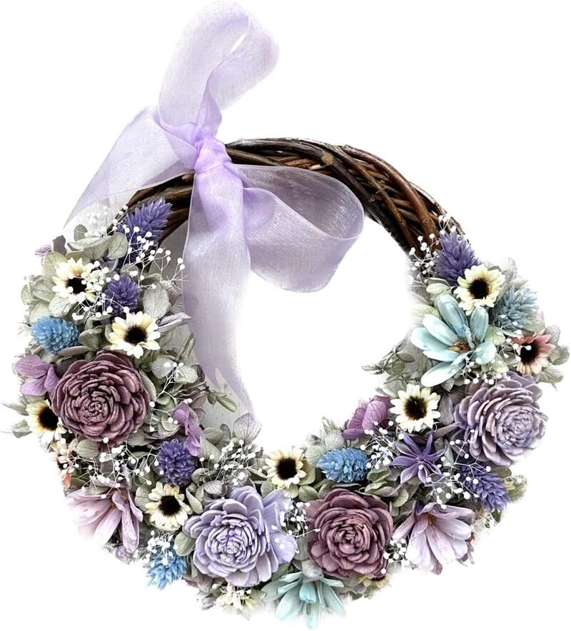 楽天市場】三日月のフラワーリース 選べる9カラー ドライフラワー