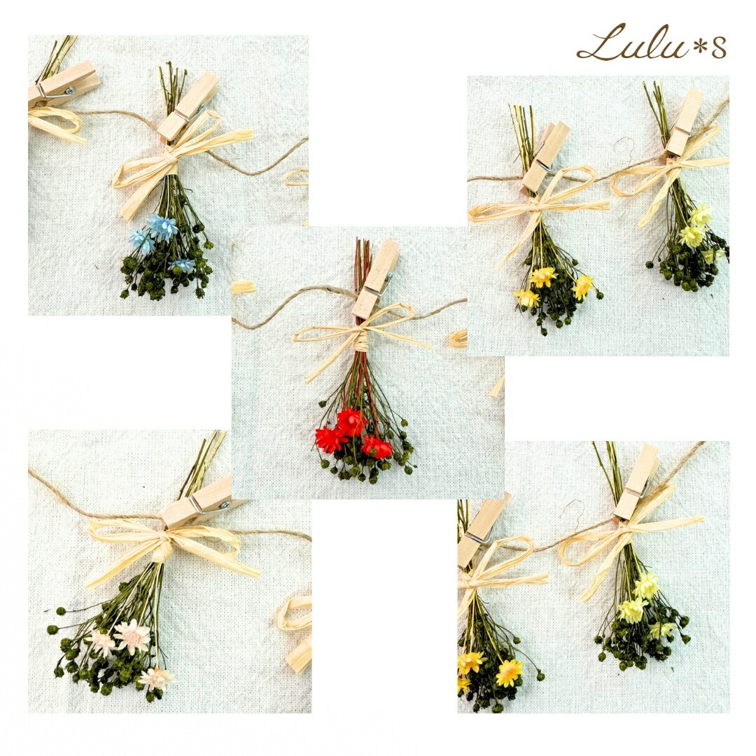 No20 ドライとプリザーブドフラワーのフラワーガーランド✲*゜