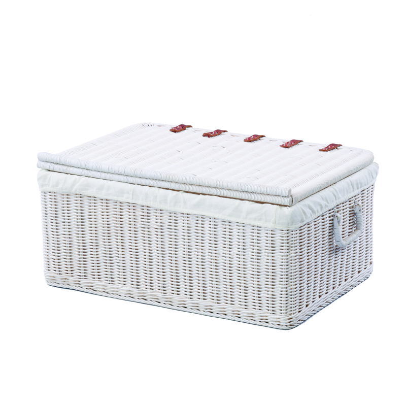 楽天市場】収納ボックス バスケット 蓋付き 収納 ラタン 籐 内布付き