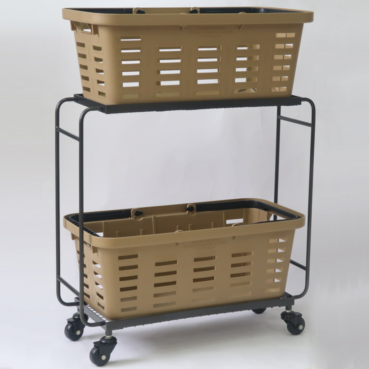 楽天市場】アイアンワゴン バスケット ロング ポストジェネラル 2段