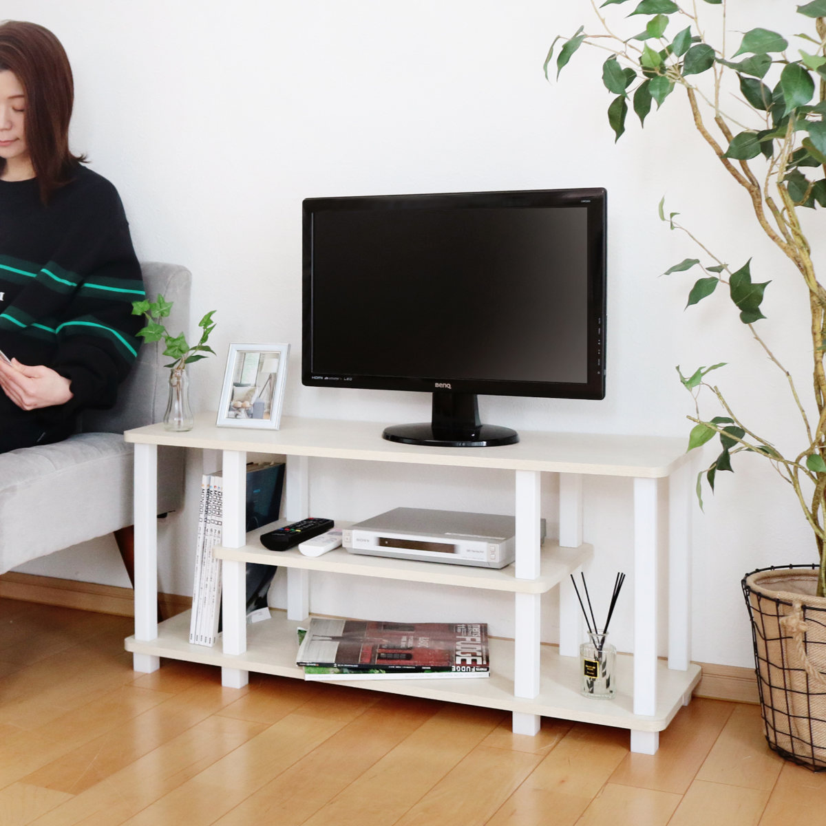 楽天市場】テレビ台 簡単組立て 木製 ローボード オープンタイプ 幅