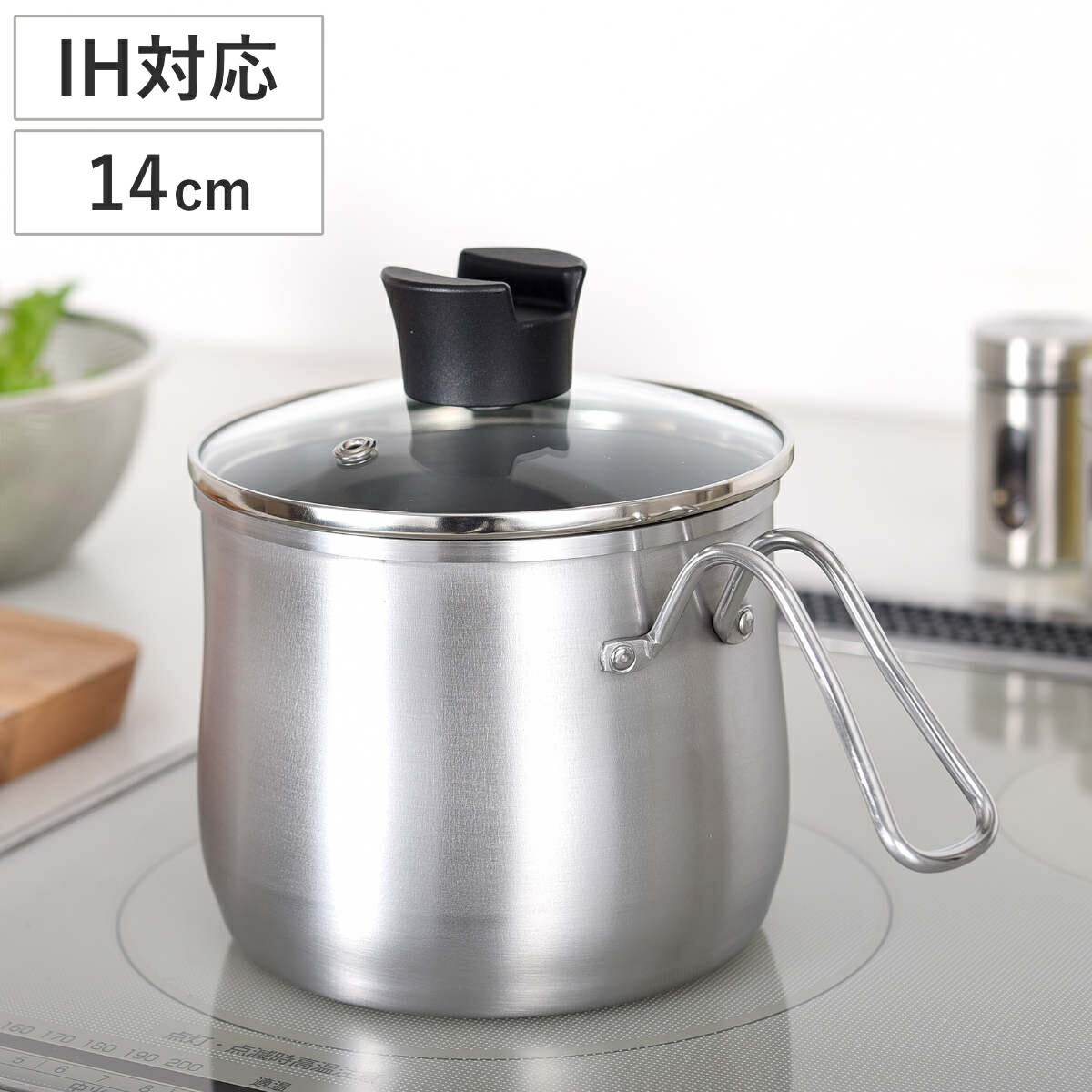 楽天市場】マルチポット 14cm IH対応 ガラス蓋付き ステンレス製 日本