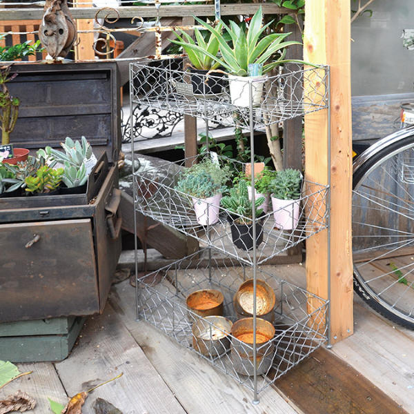 楽天市場】ガーデンスタンド 万能スタンド ワイヤー 3ステップシェルフ