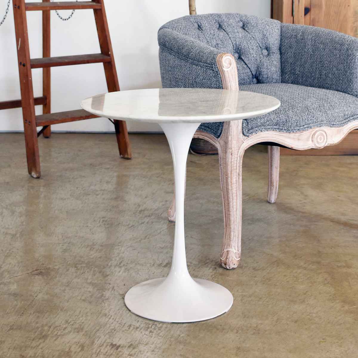 楽天市場】サイドテーブル 円型 天然大理石天板 直径50cm （ ナイト