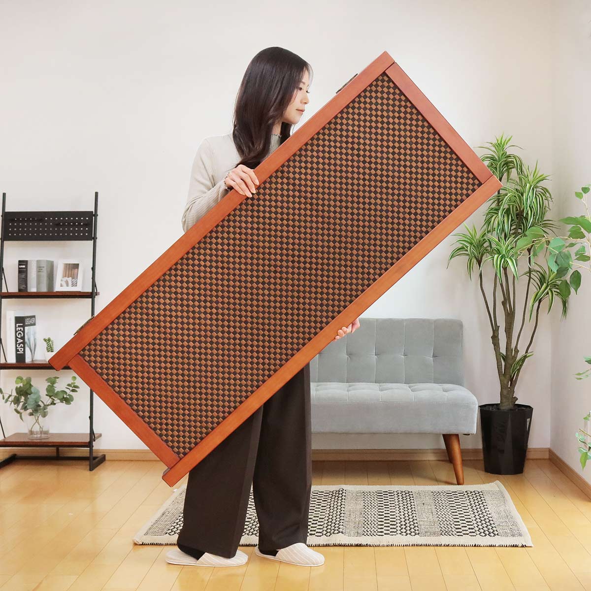 楽天市場】衝立 竹すだれ衝立 市松柄 2連 高さ135cm （ 送料無料